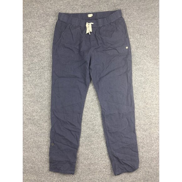 Roxy Pants Womens Medium Blue Linen Blend Elastic Waist Drawstring Jogger Casual - Picture 1 of 8